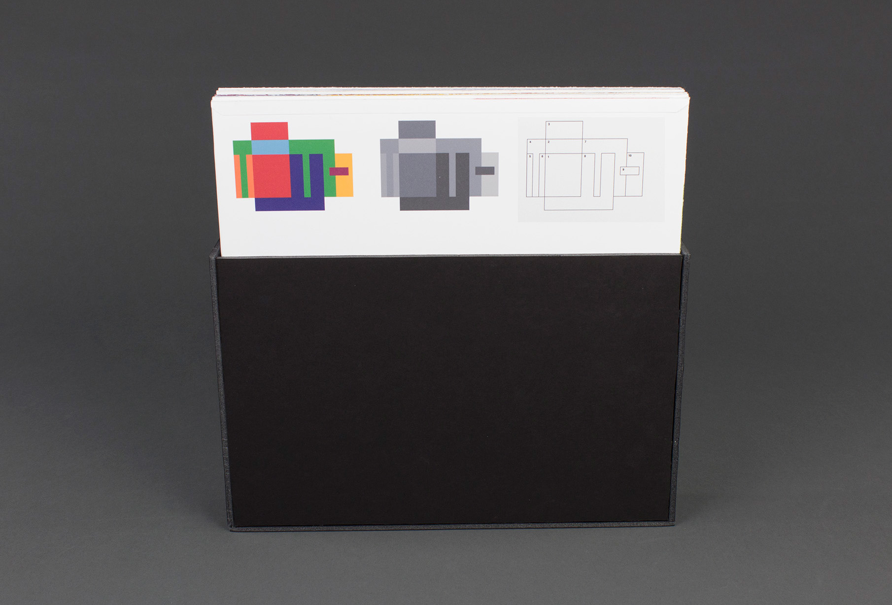 Back of the album case showing a color analysis diagram on the back of one album cover .