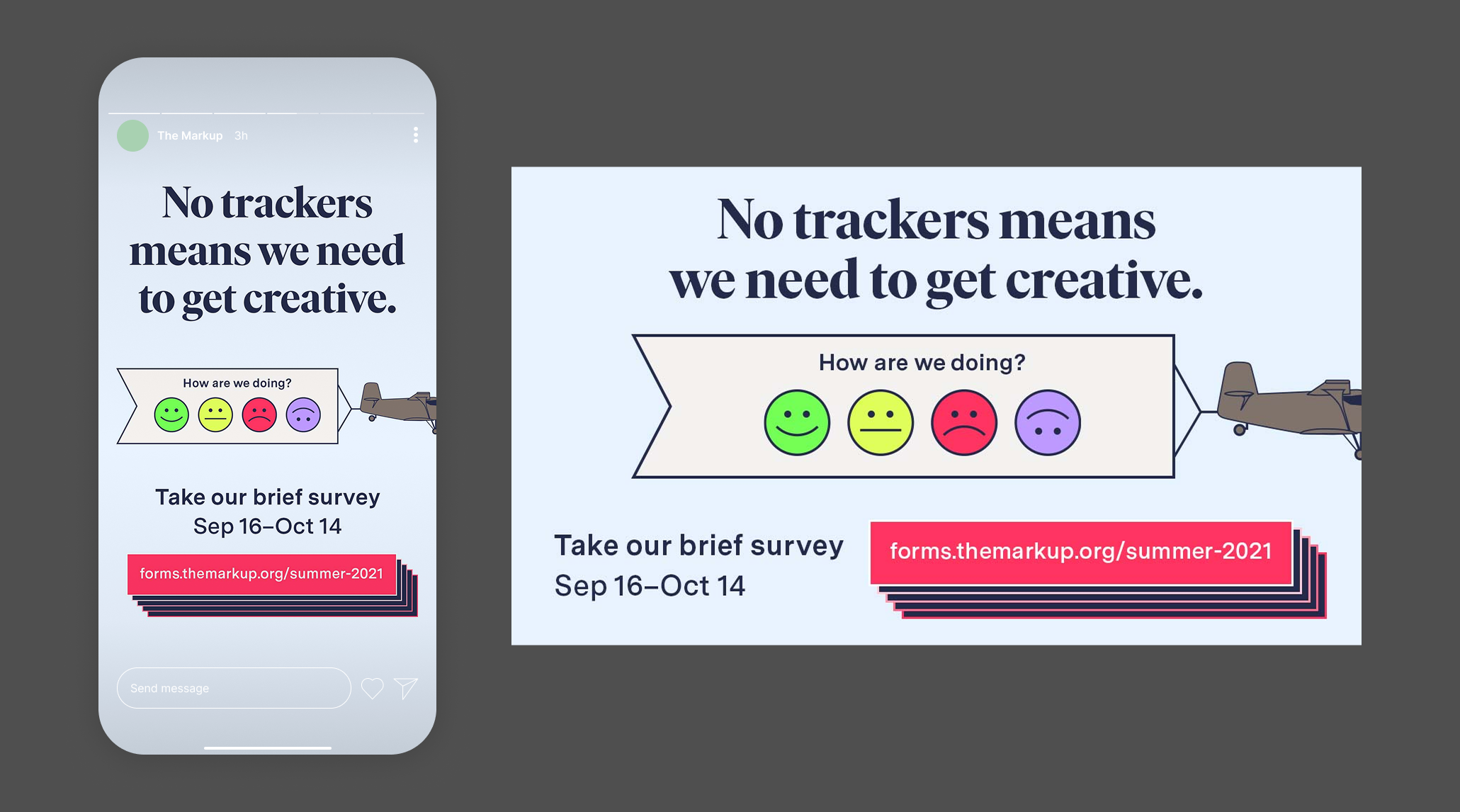 No Trackers survey graphic