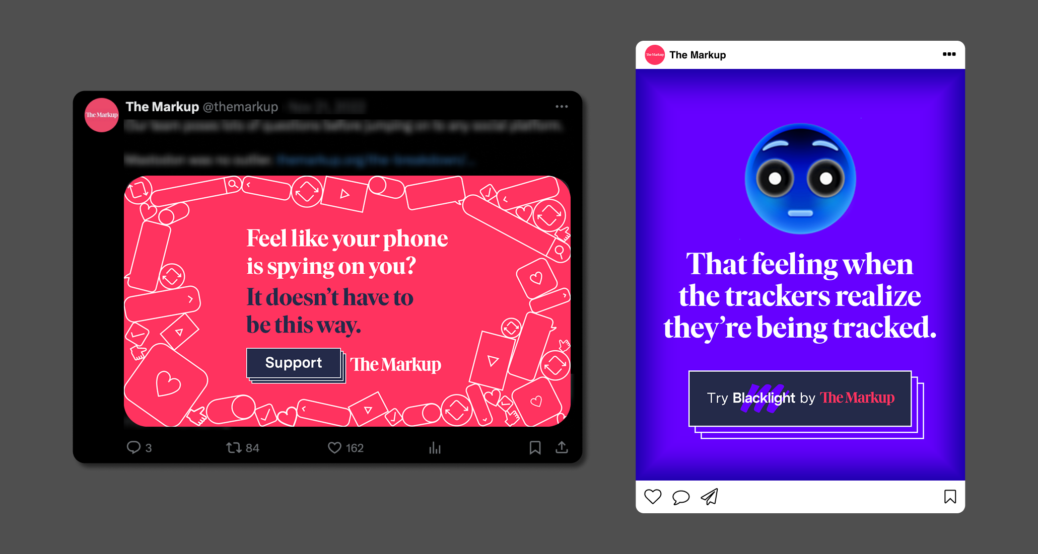 Two social media graphics about Blacklight and Safe Search